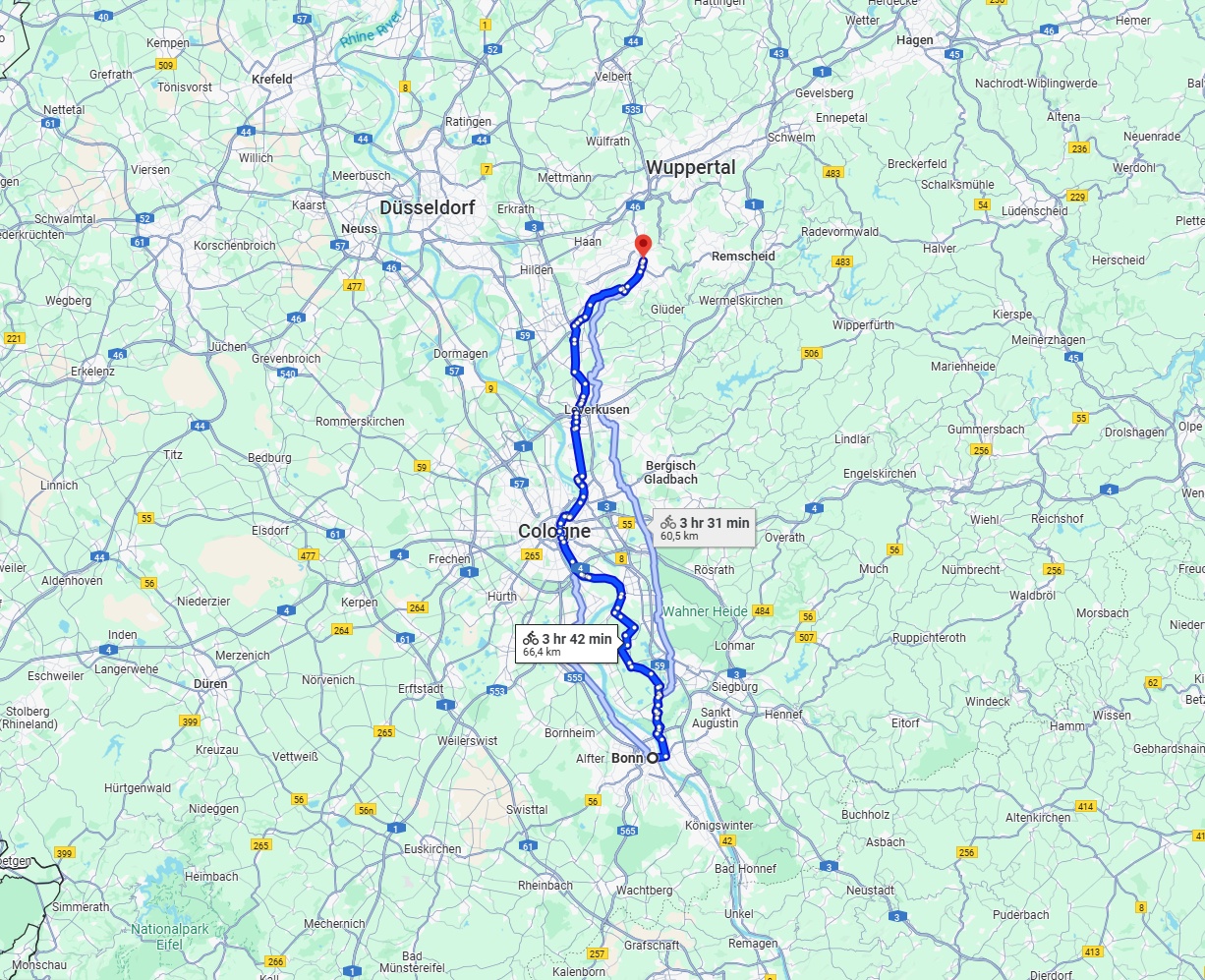 Anreise von Bonn Zu Solingen Über 