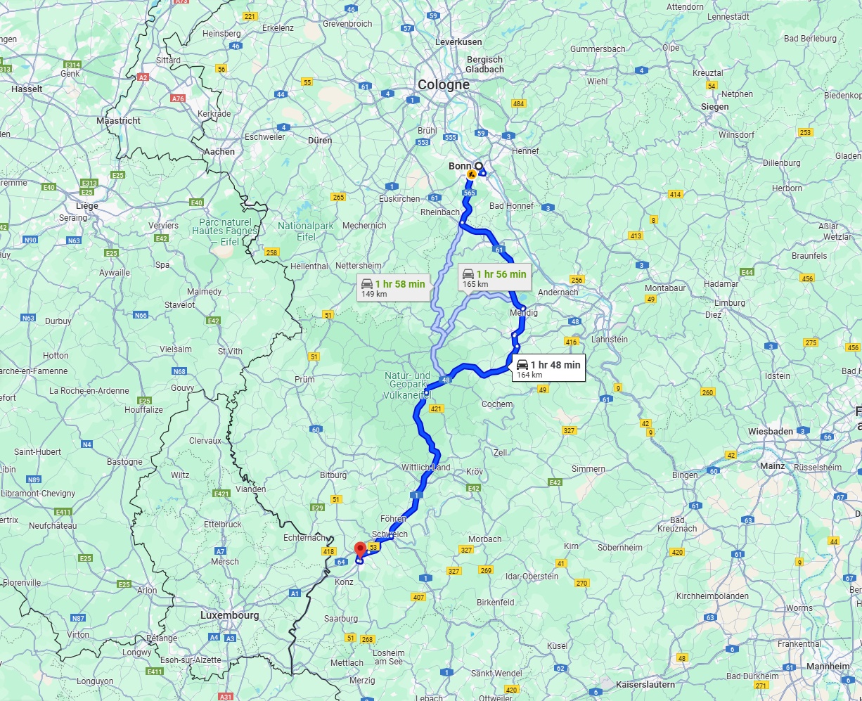 Anreise von Bonn Zu Trier Über via A1