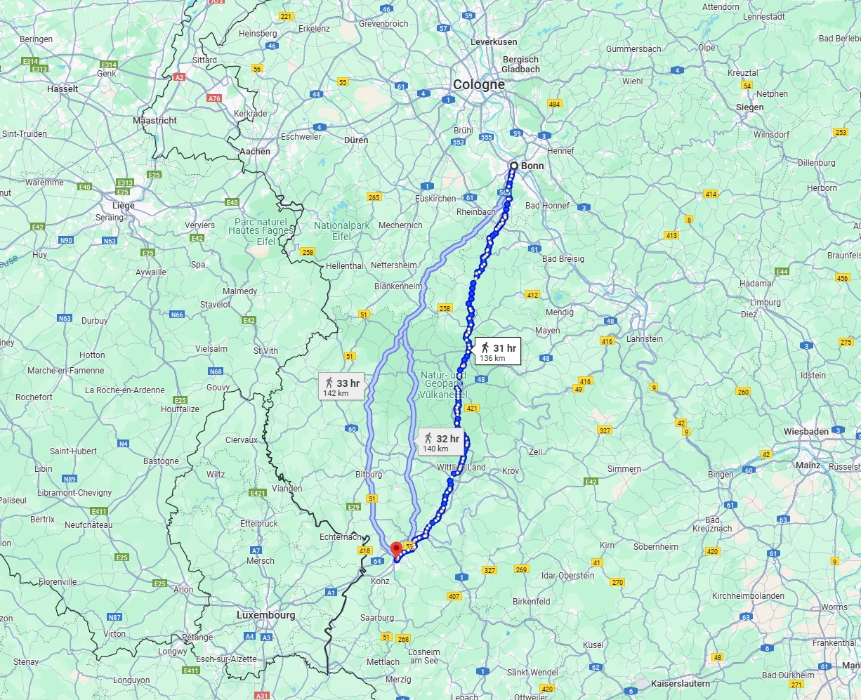 Anreise von Bonn Zu Trier Über 