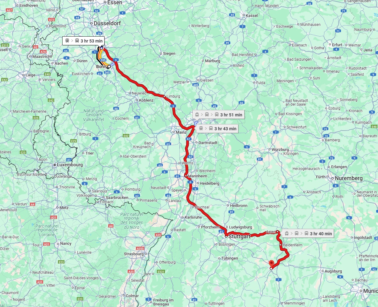Anreise von Bonn Zu Ulm Über 