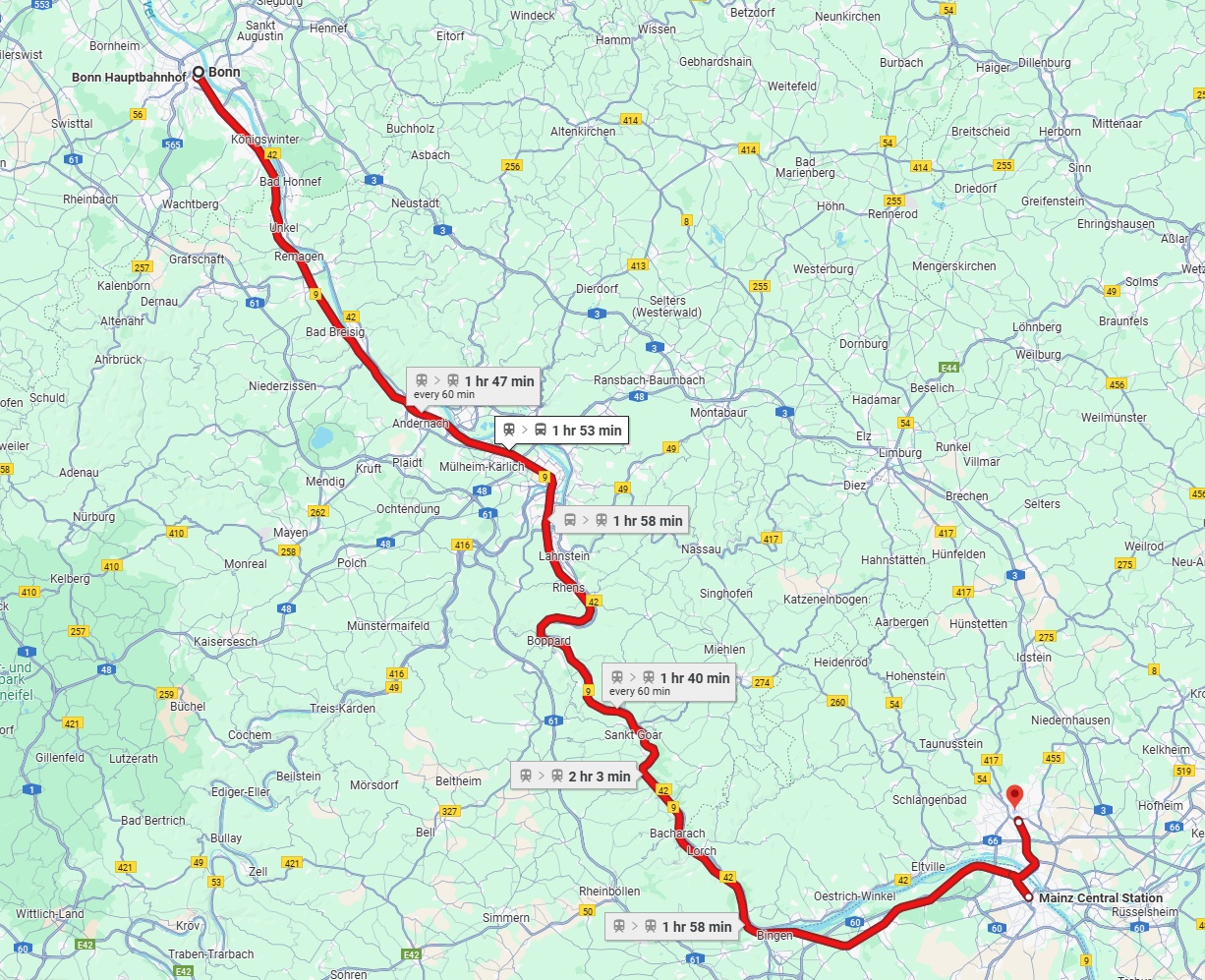 Anreise von Bonn Zu Wiesbaden Über 
