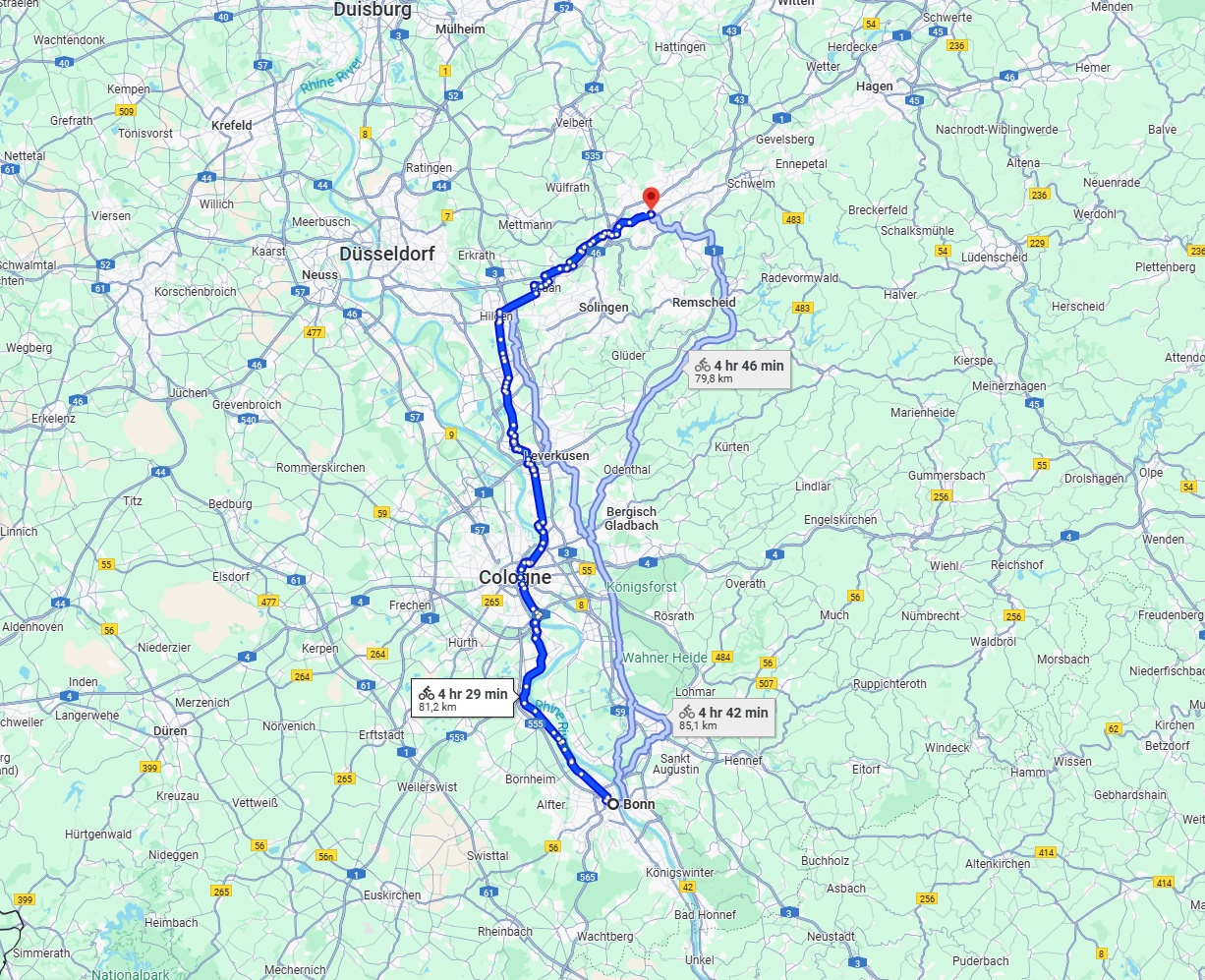 Anreise von Bonn Zu Wuppertal Über 