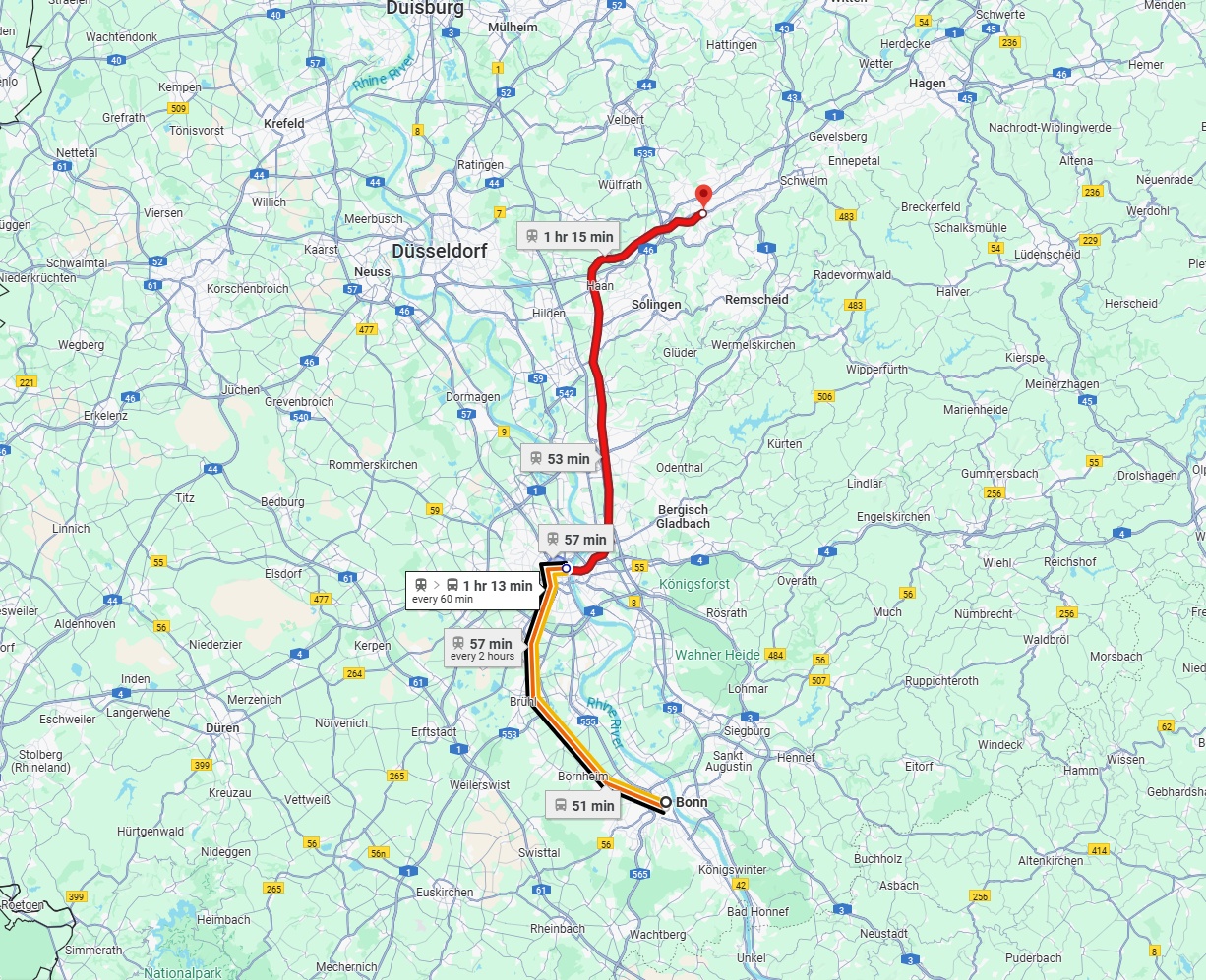 Anreise von Bonn Zu Wuppertal Über 