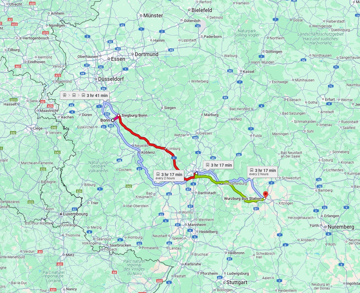 Anreise von Bonn Zu Würzburg Über 