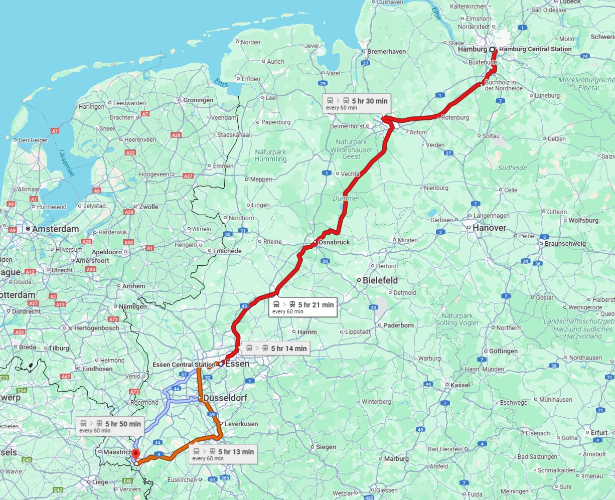 Anreise von Hamburg Zu Aachen Über 