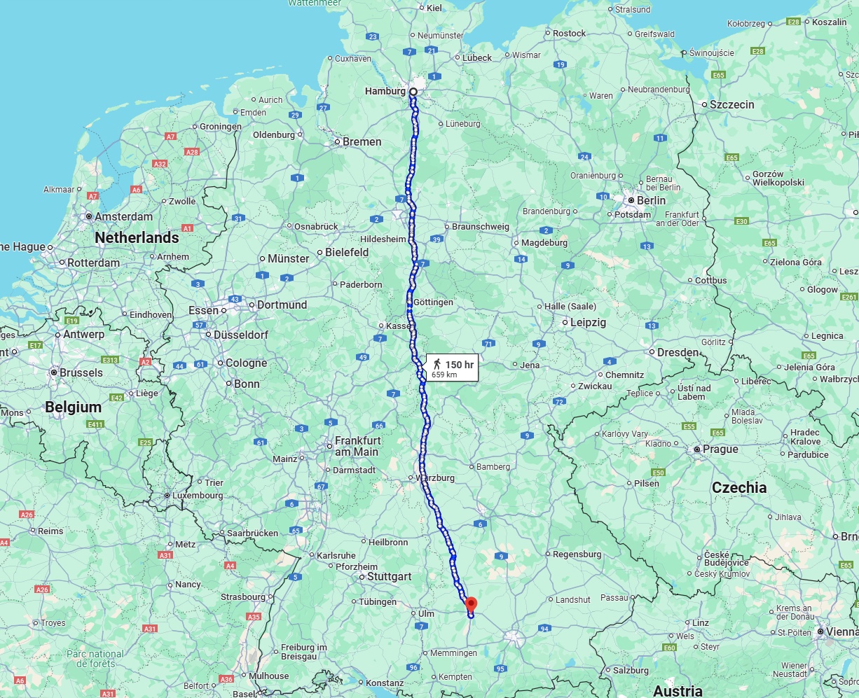 Anreise von Hamburg Zu Augsburg Über 