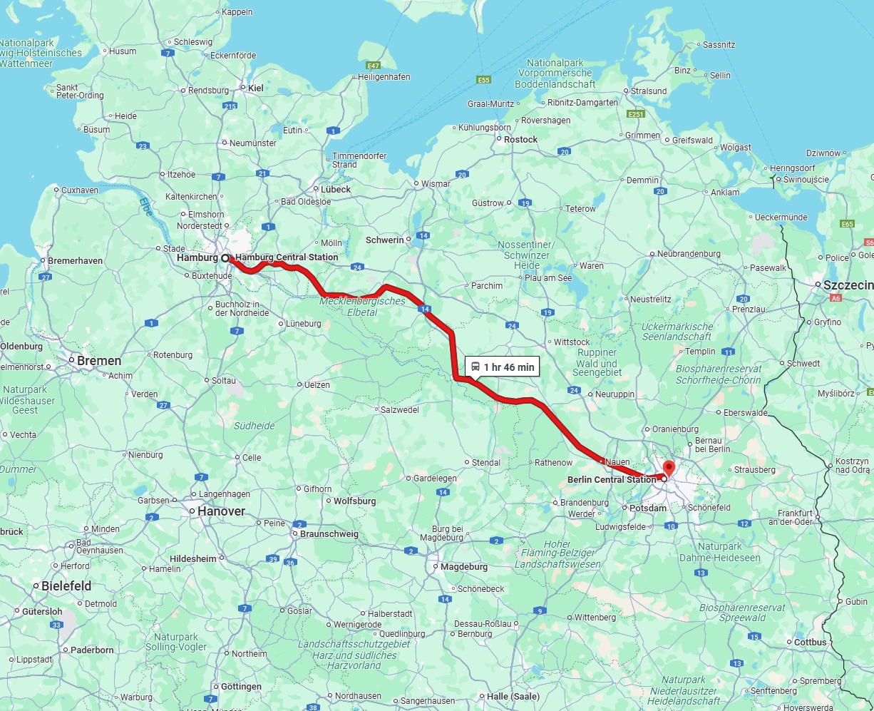 Anreise von Hamburg Zu Berlin Über 