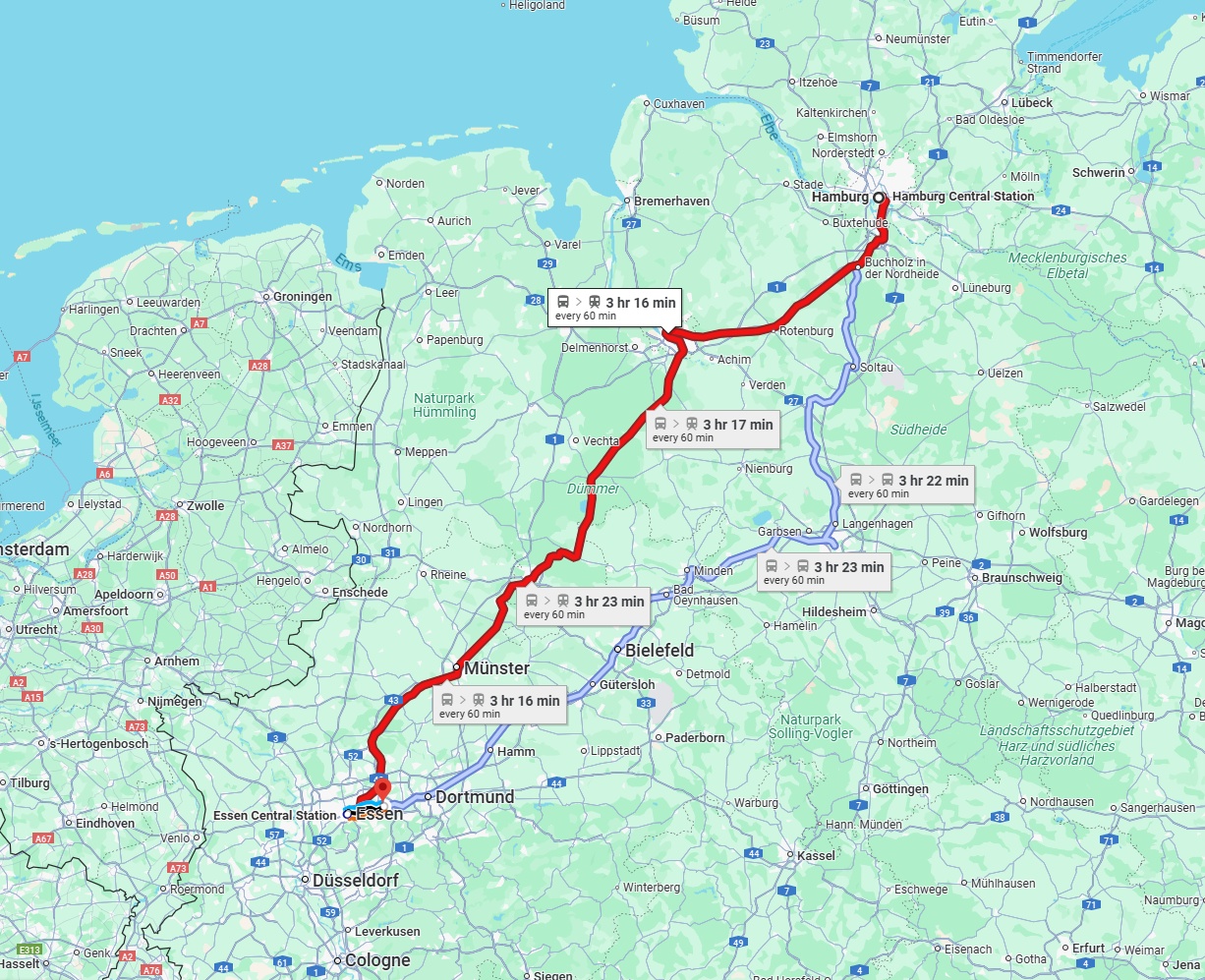 Anreise von Hamburg Zu Bochum Über 