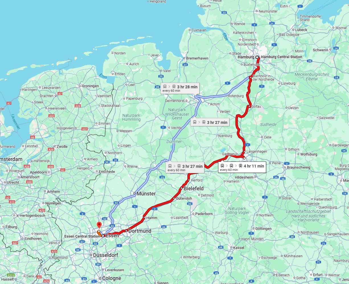 Anreise von Hamburg Zu Bottrop Über 