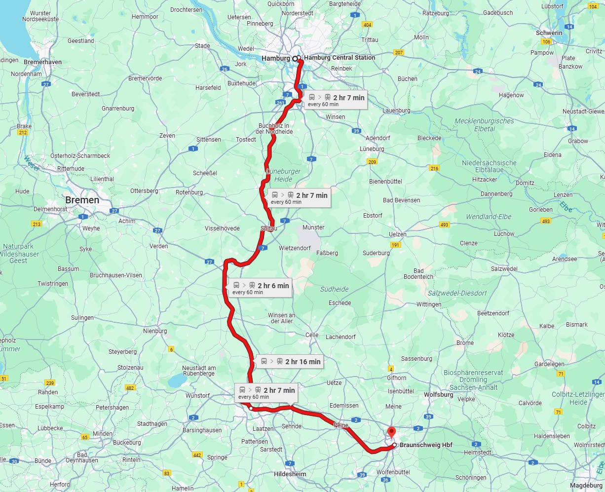 Anreise von Hamburg Zu Braunschweig Über 