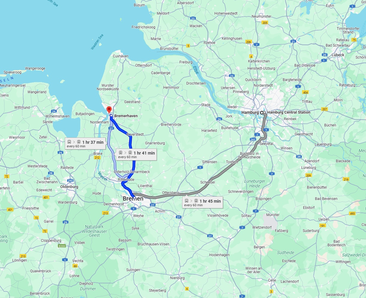 Anreise von Hamburg Zu Bremerhaven Über 