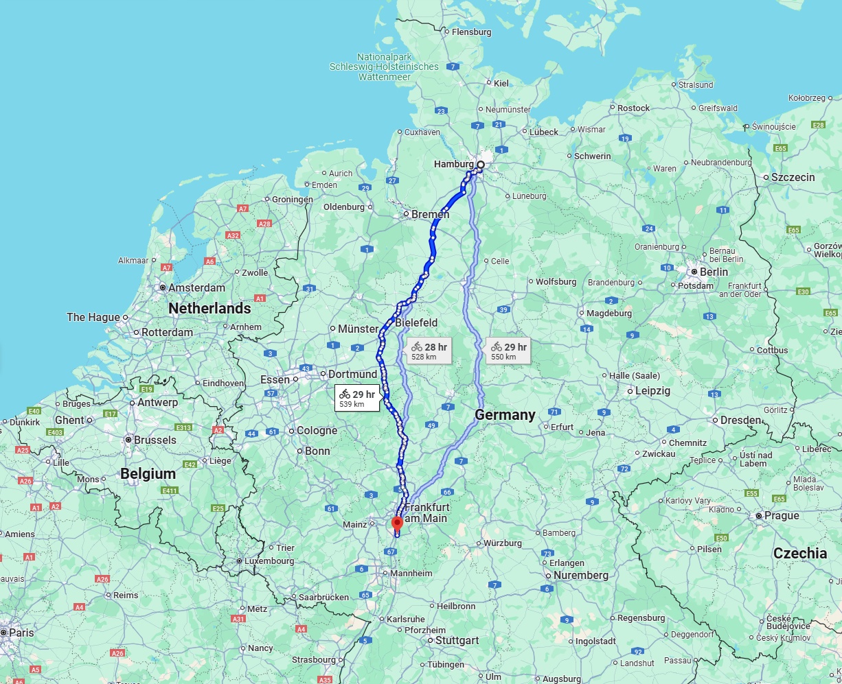 Anreise von Hamburg Zu Darmstadt Über 