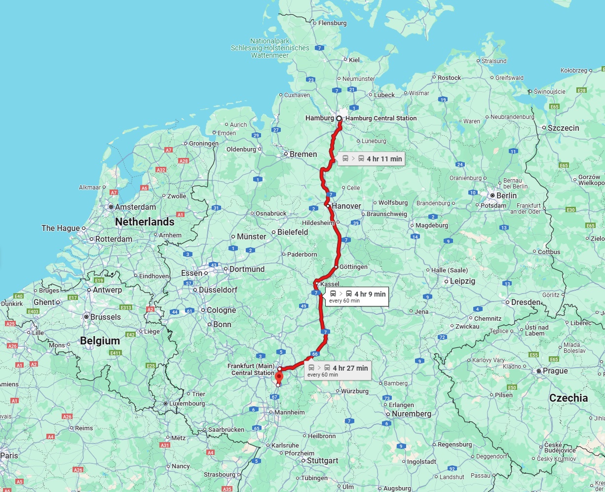Anreise von Hamburg Zu Darmstadt Über 