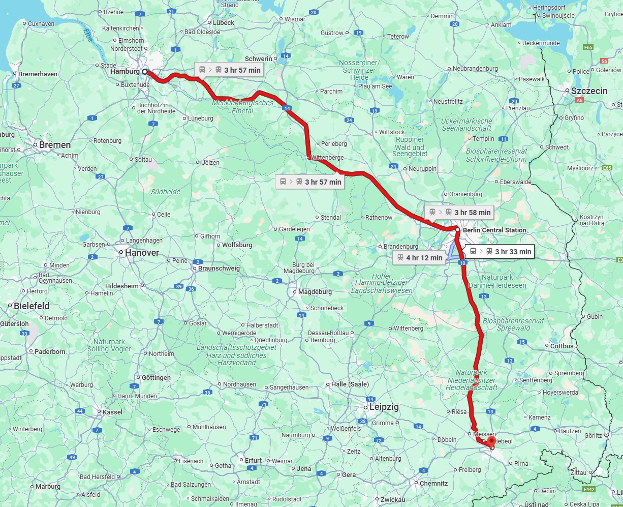 Anreise von Hamburg Zu Dresden Über 