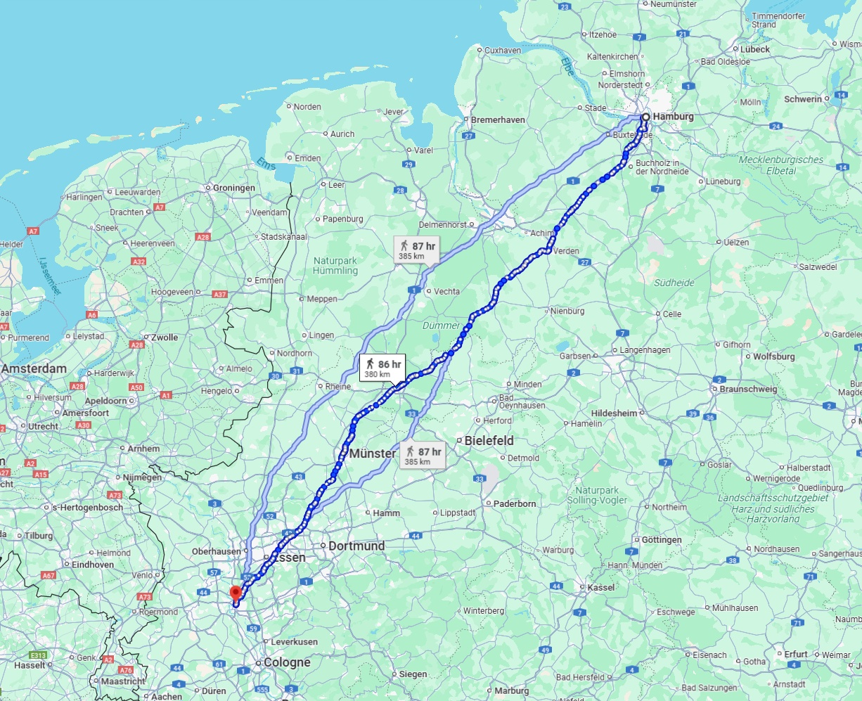 Anreise von Hamburg Zu Düsseldorf Über 