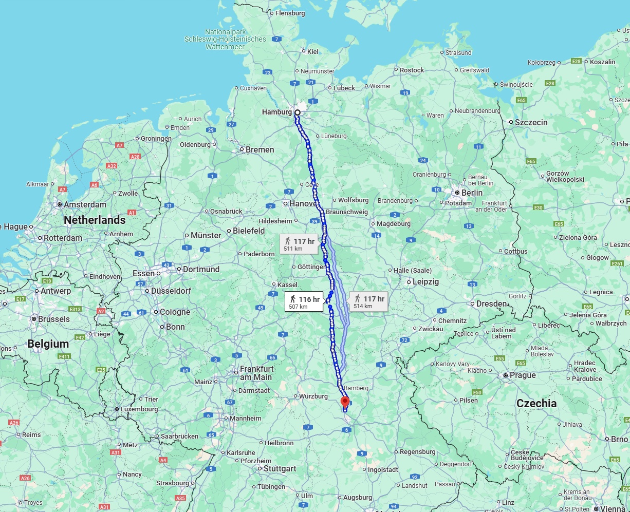 Anreise von Hamburg Zu Erlangen Über 