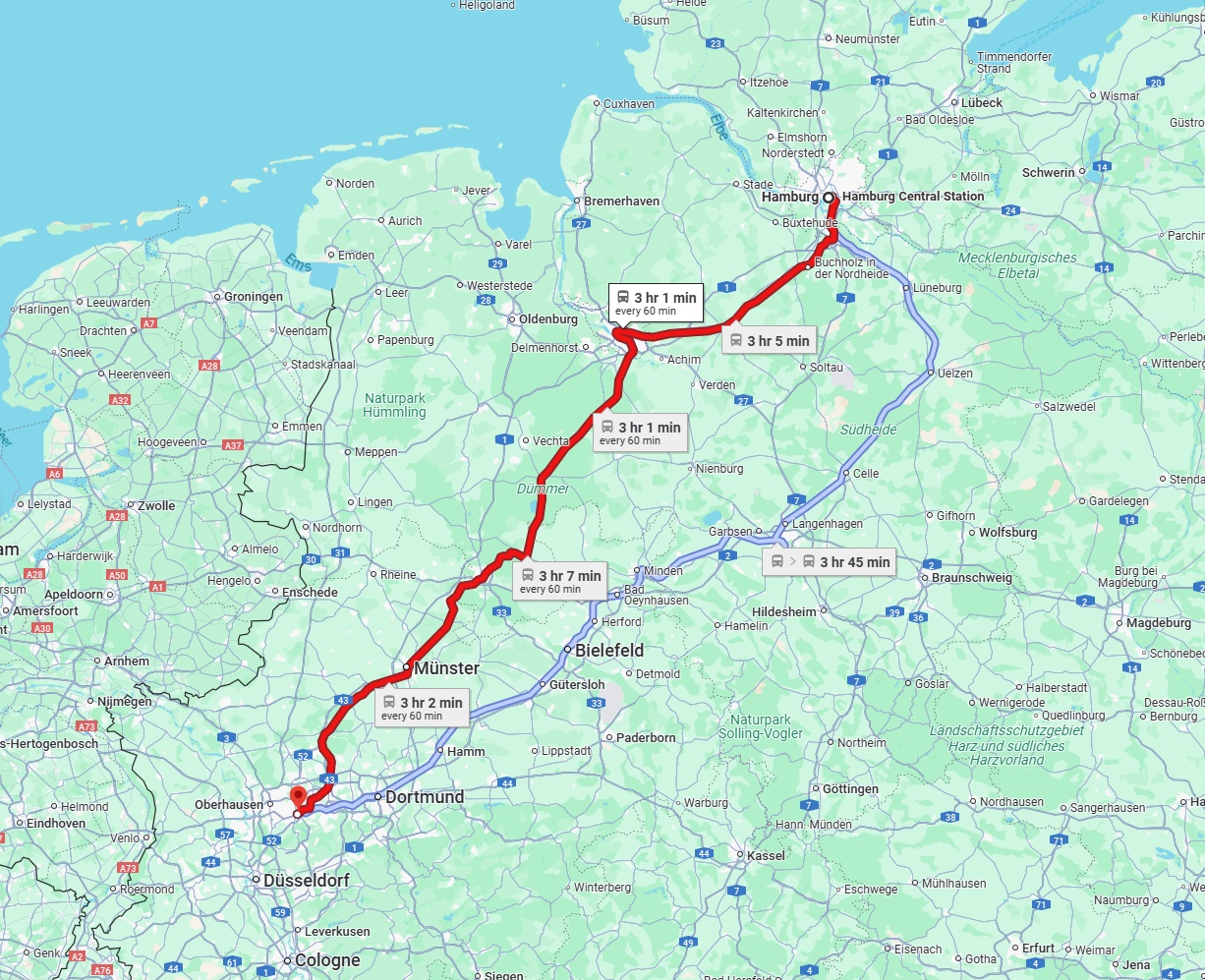 Anreise von Hamburg Zu Essen Über 