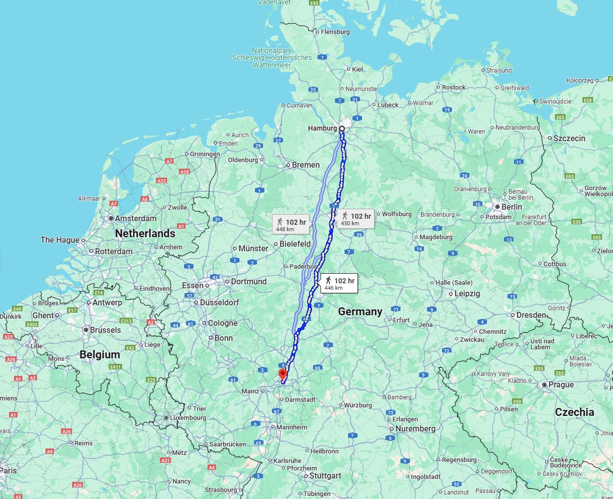 Anreise von Hamburg Zu Frankfurt am Main Über 