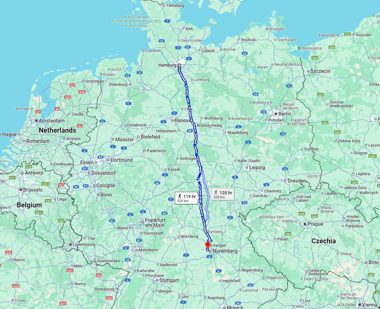 Anreise von Hamburg Zu Fürth Über 