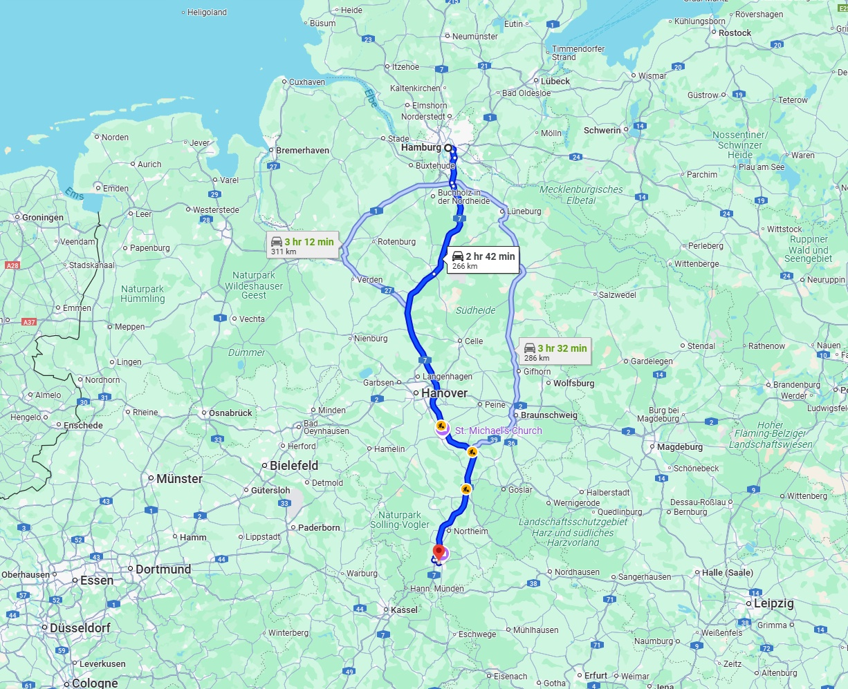 Anreise von Hamburg Zu Göttingen Über via A7