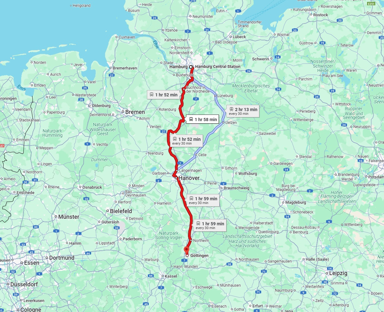 Anreise von Hamburg Zu Göttingen Über 