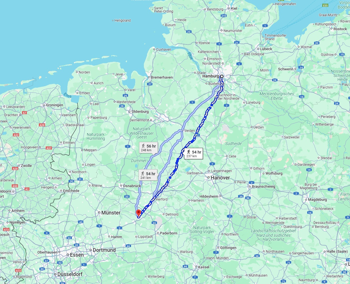 Anreise von Hamburg Zu Gütersloh Über 