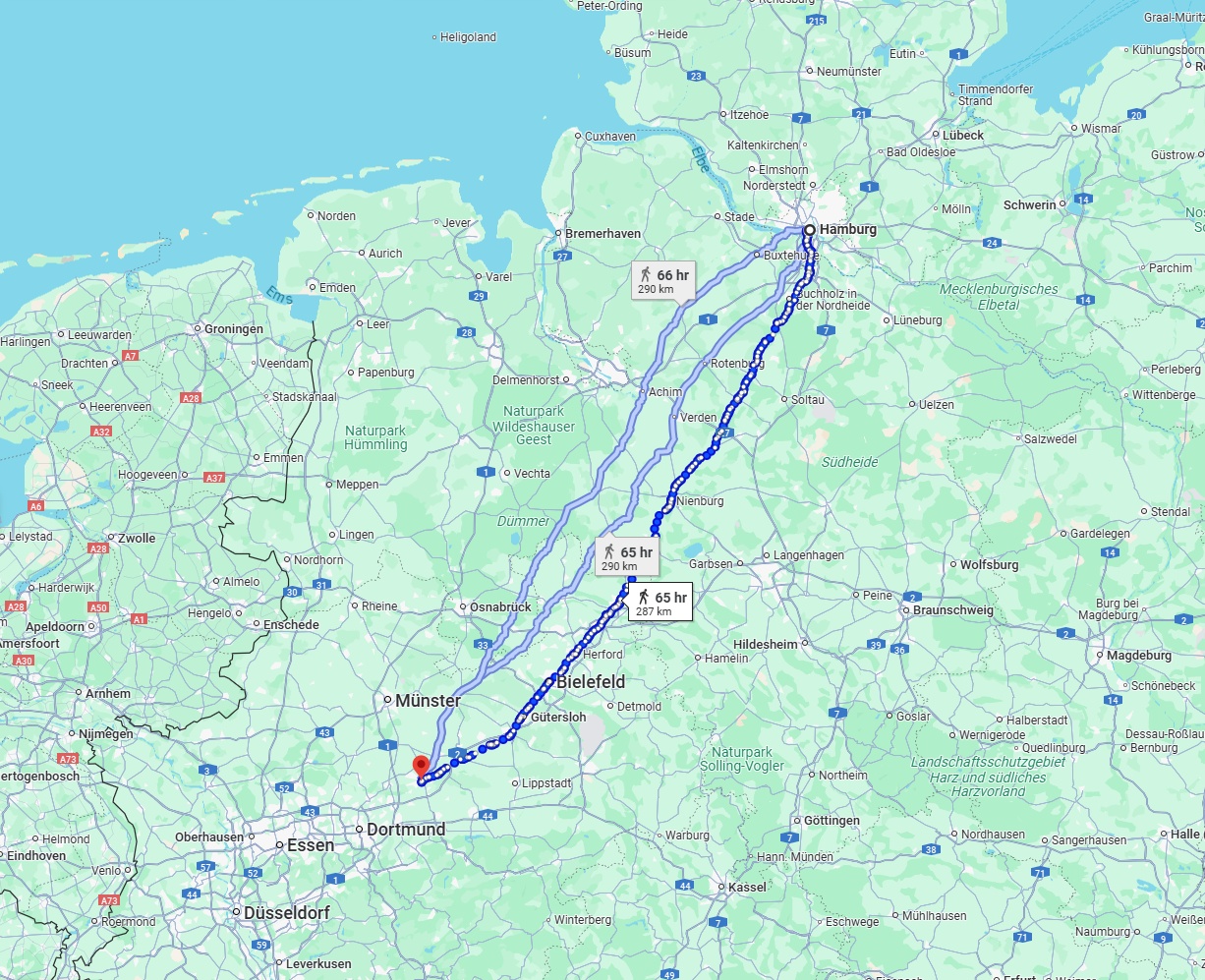 Anreise von Hamburg Zu Hamm Über 