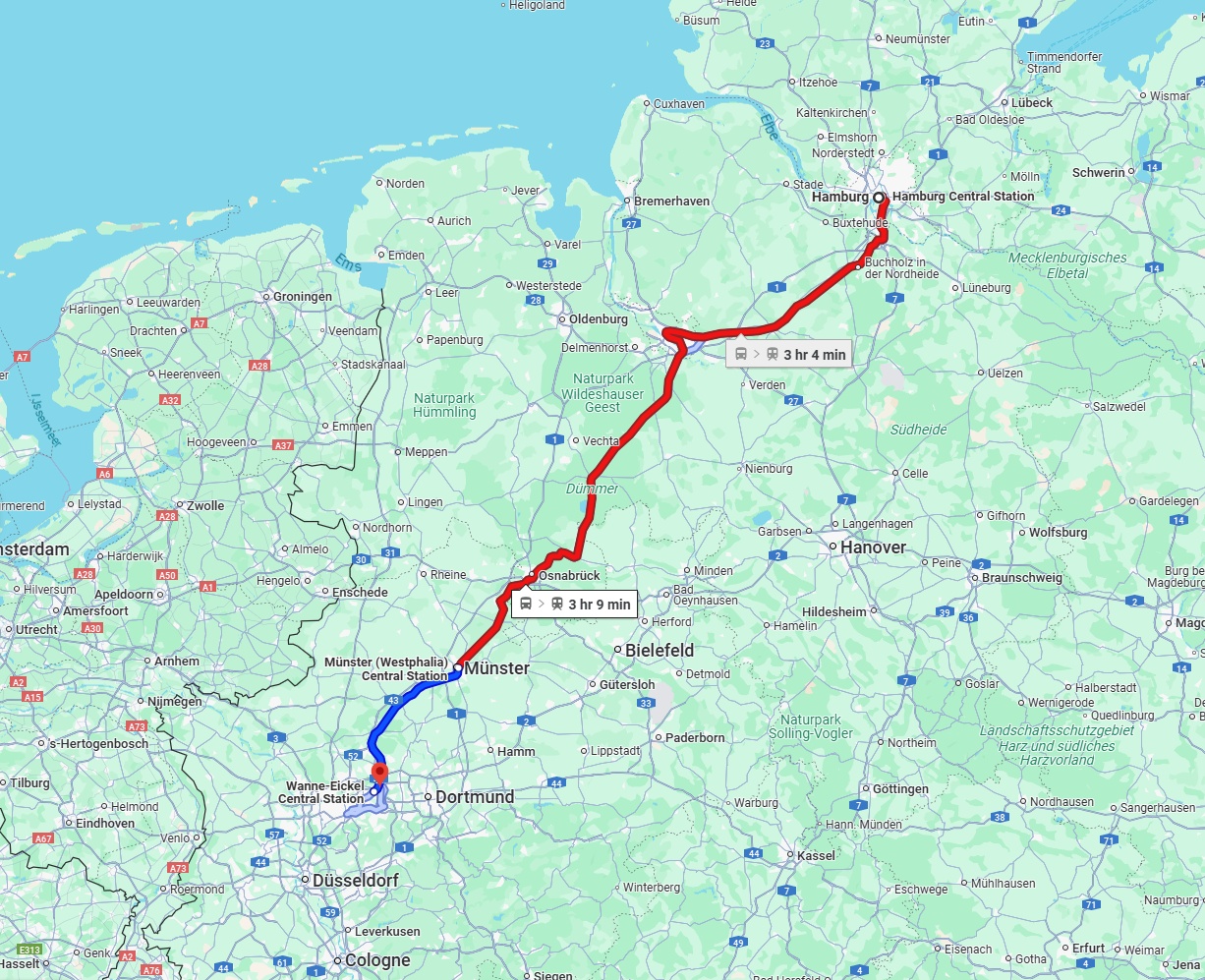 Anreise von Hamburg Zu Herne Über 