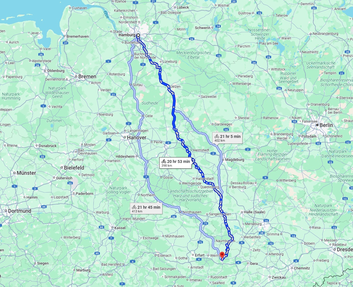 Anreise von Hamburg Zu Jena Über 