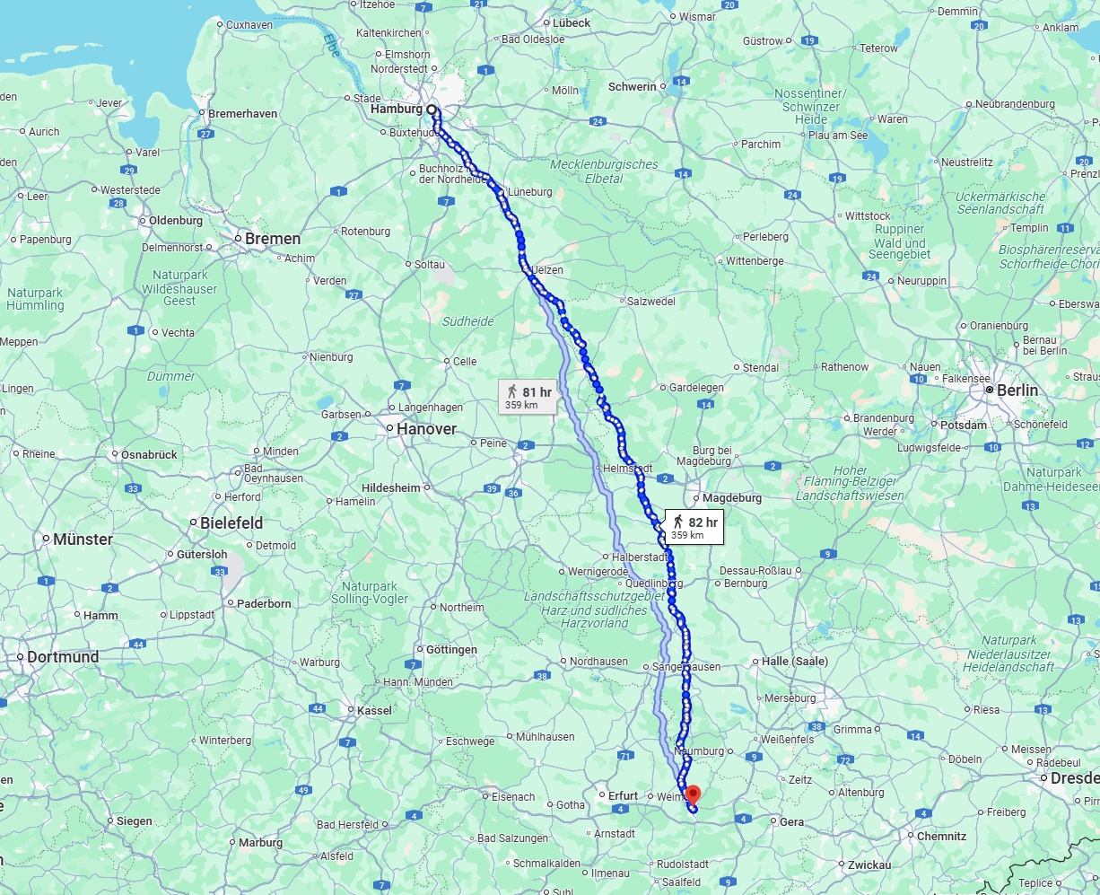 Anreise von Hamburg Zu Jena Über 