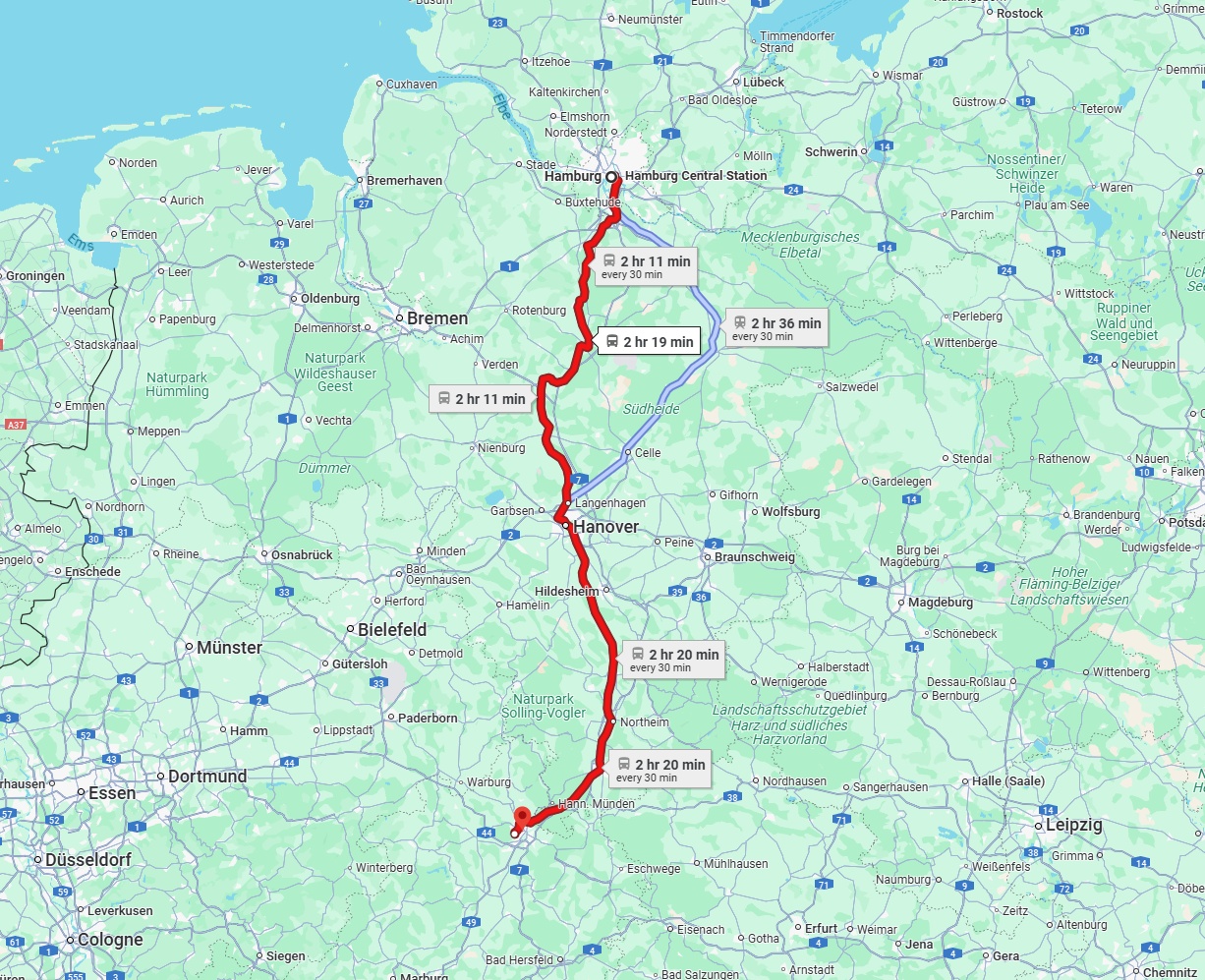 Anreise von Hamburg Zu Kassel Über 