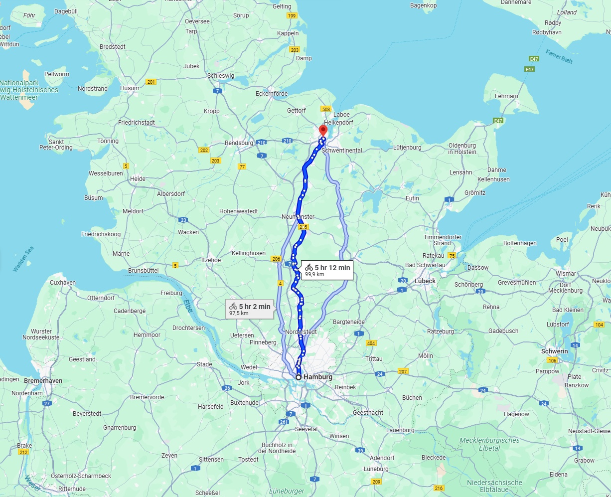 Anreise von Hamburg Zu Kiel Über 