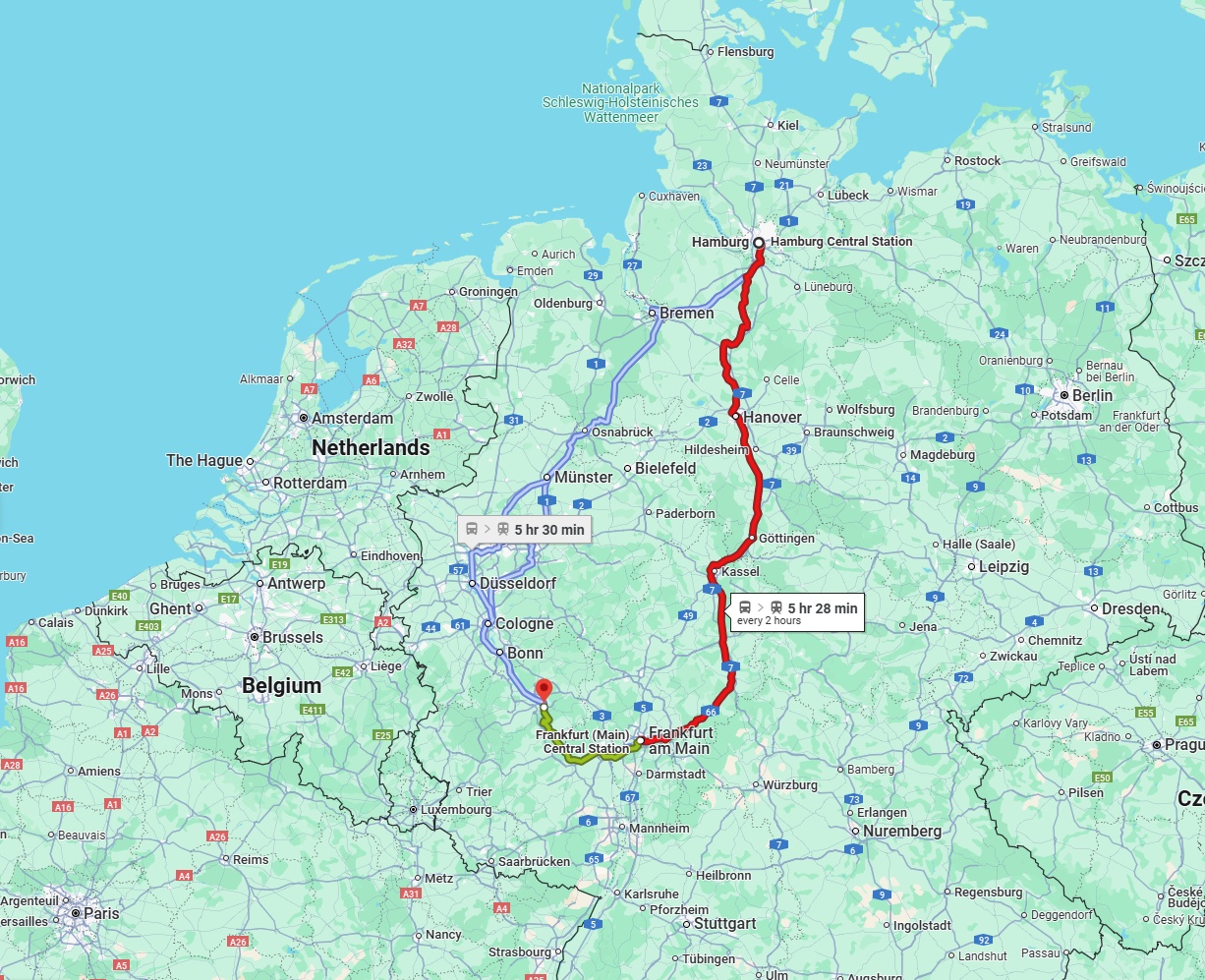 Anreise von Hamburg Zu Koblenz Über 