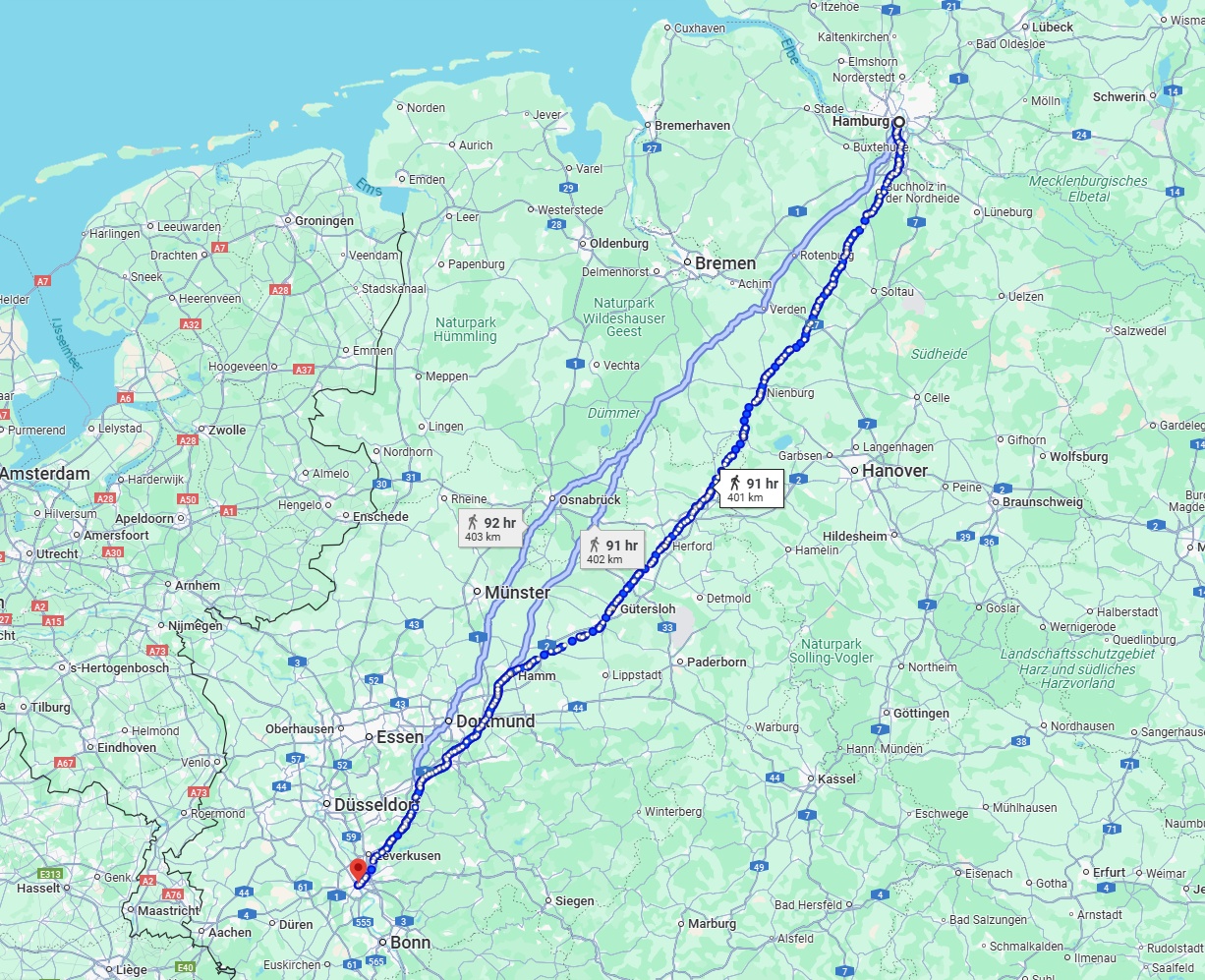 Anreise von Hamburg Zu Köln Über 