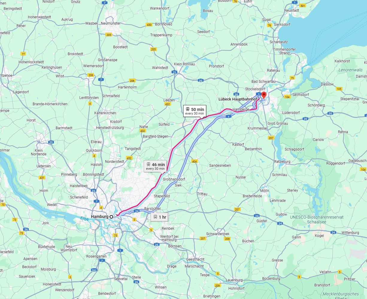 Anreise von Hamburg Zu Lübeck Über 