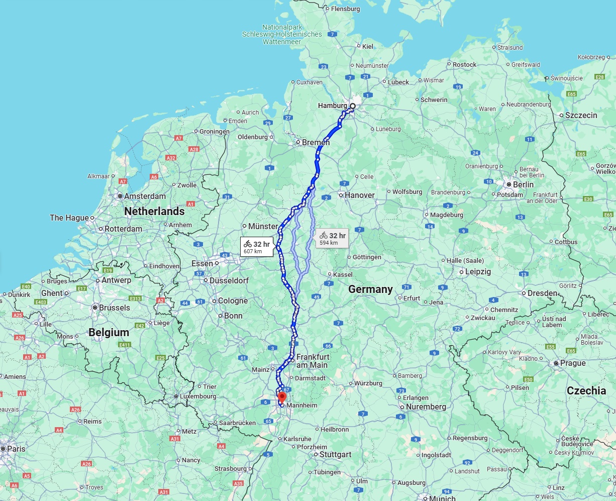 Anreise von Hamburg Zu Ludwigshafen am Rhein Über 