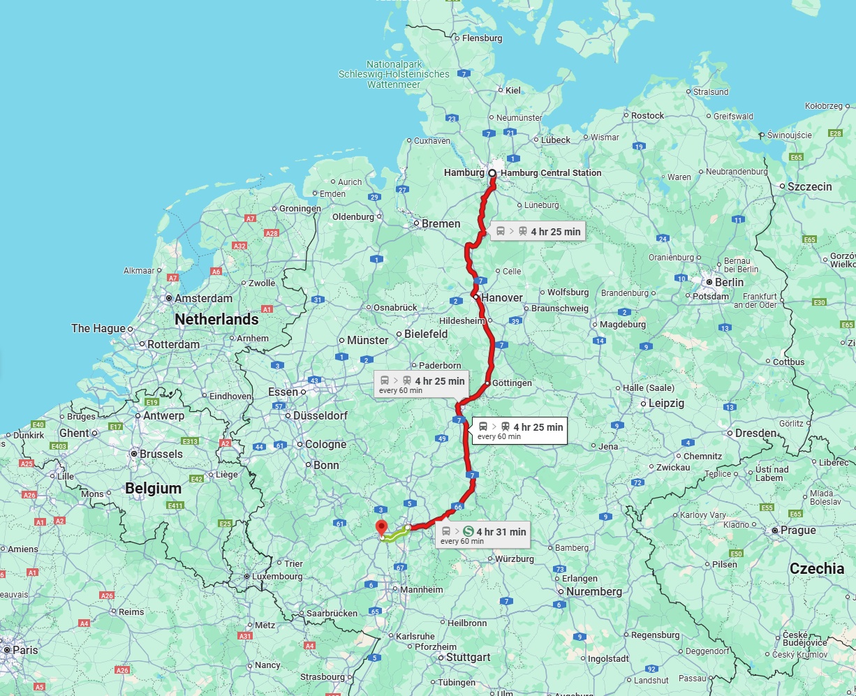 Anreise von Hamburg Zu Mainz Über 