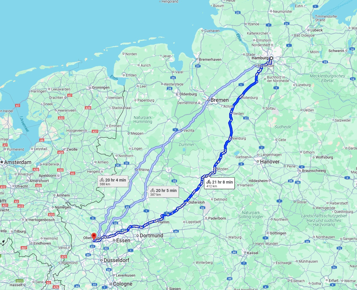 Anreise von Hamburg Zu Moers Über 