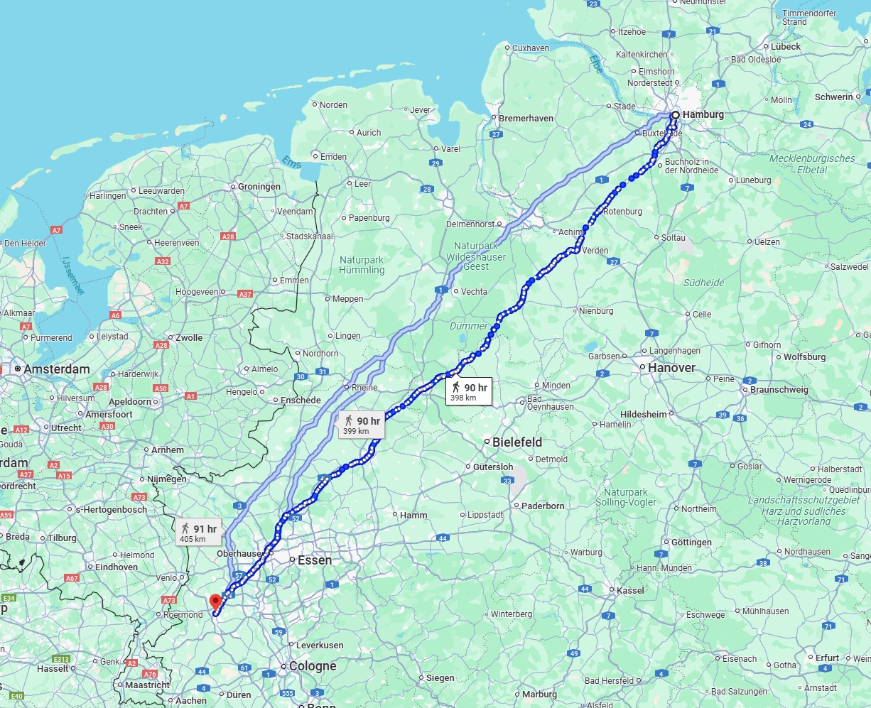 Anreise von Hamburg Zu Mönchengladbach Über 