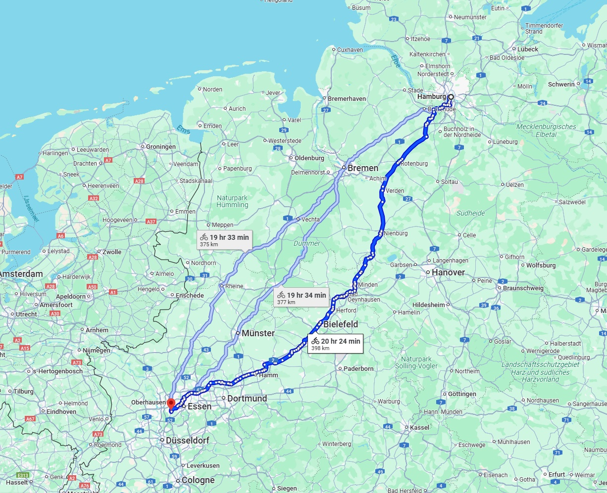 Anreise von Hamburg Zu Mülheim an der Ruhr Über 