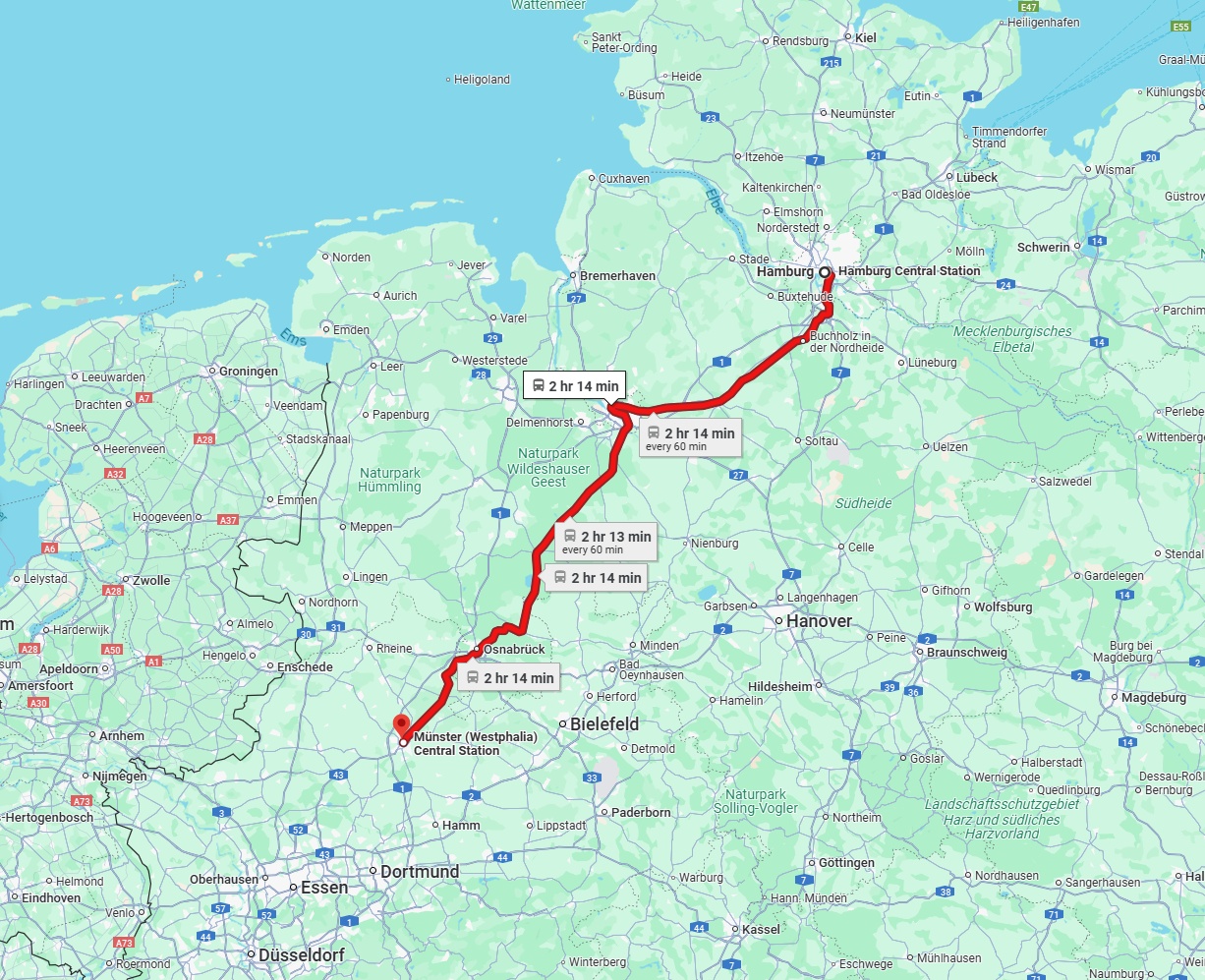 Anreise von Hamburg Zu Münster Über 