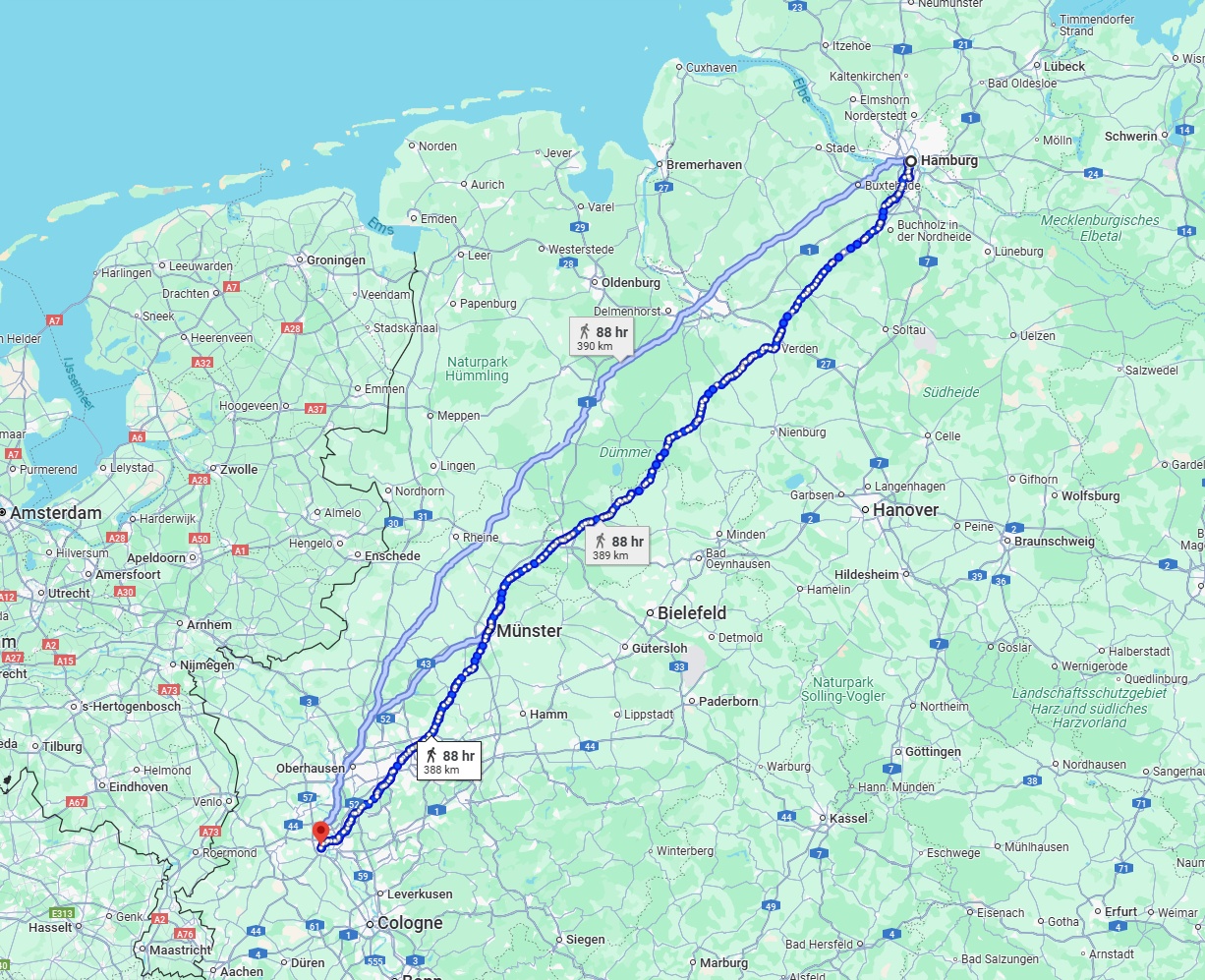 Anreise von Hamburg Zu Neuss Über 