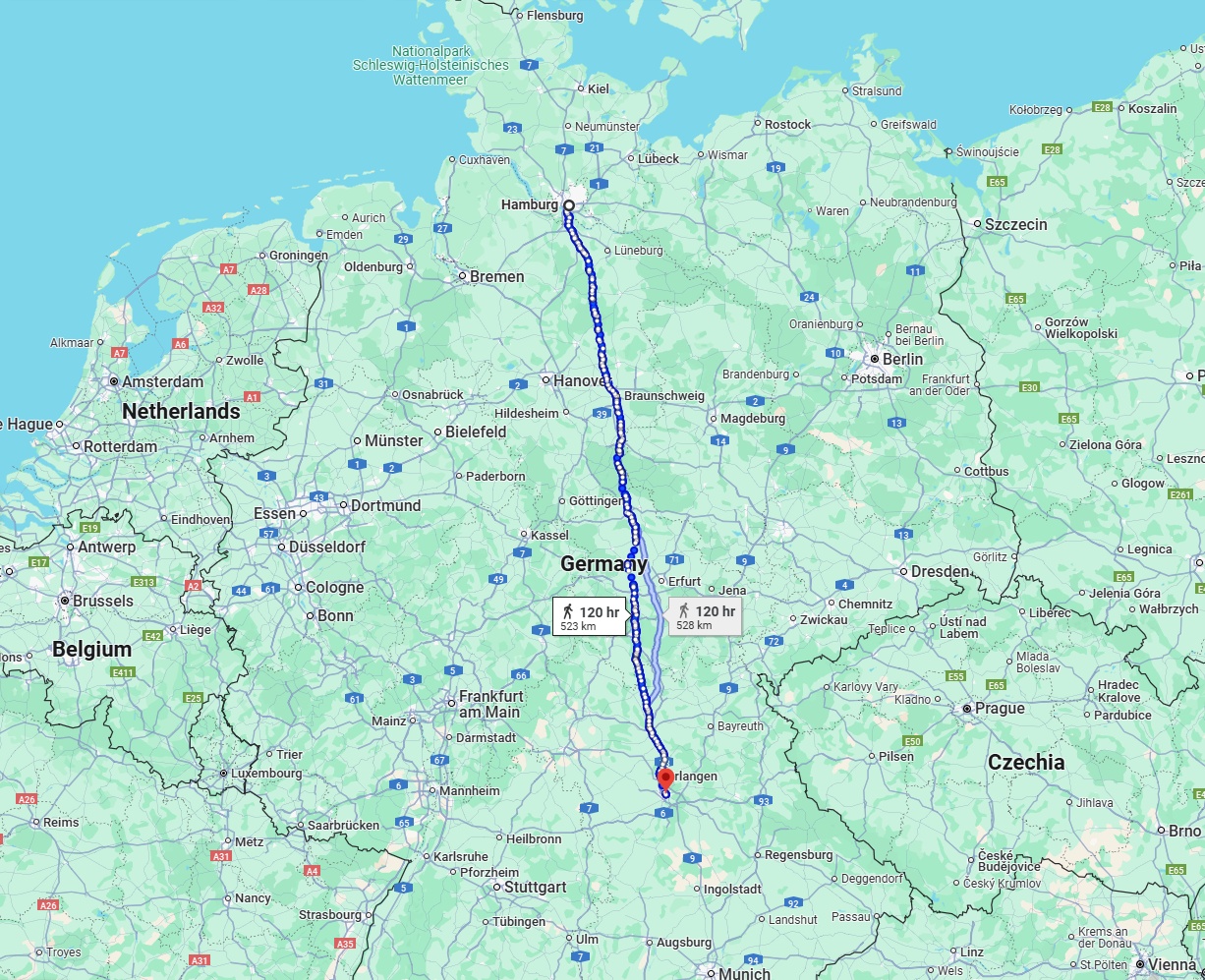 Anreise von Hamburg Zu Nürnberg Über 