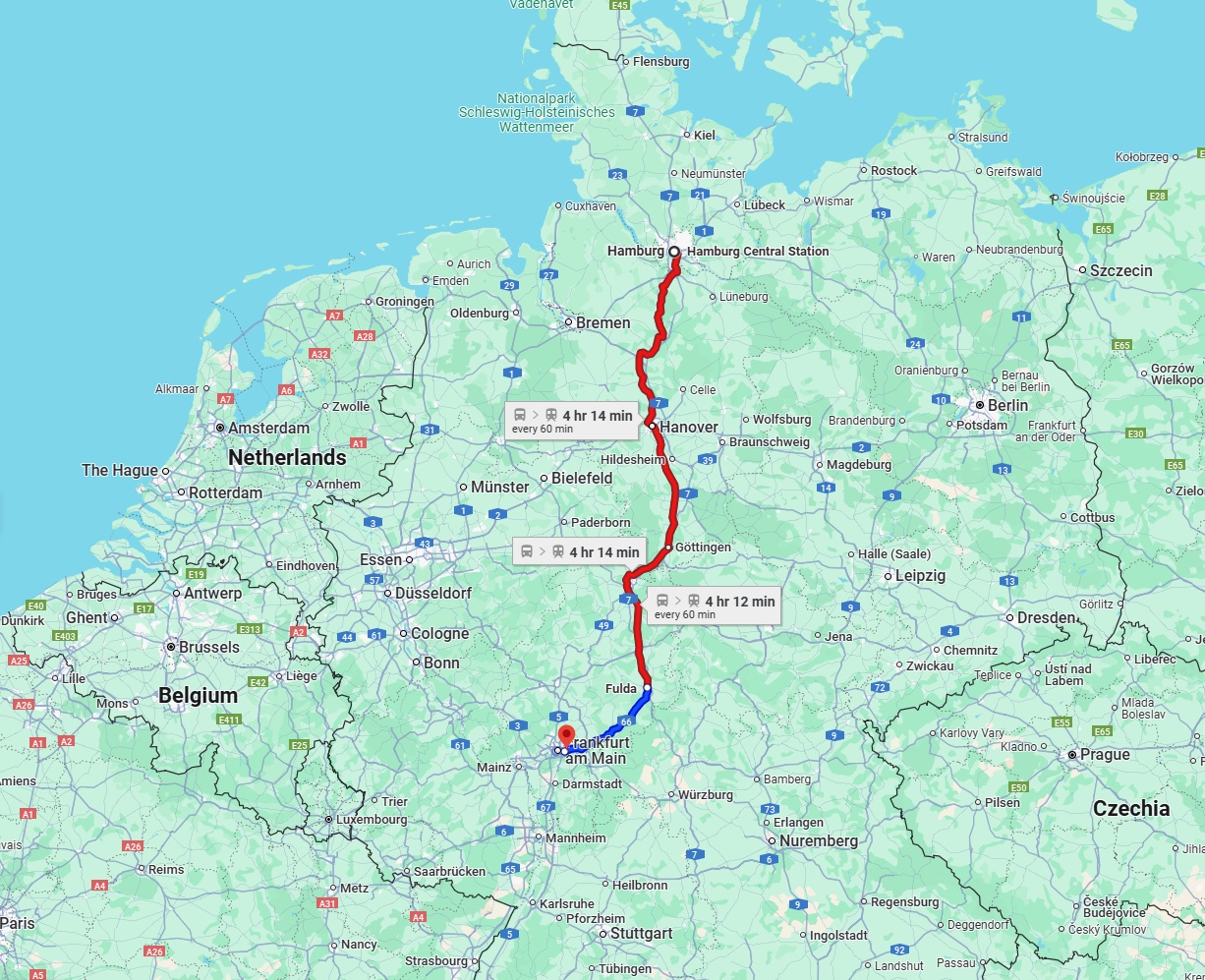 Anreise von Hamburg Zu Offenbach am Main Über 