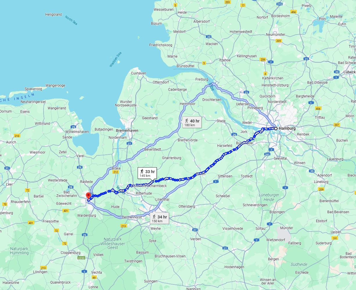 Anreise von Hamburg Zu Oldenburg Über 
