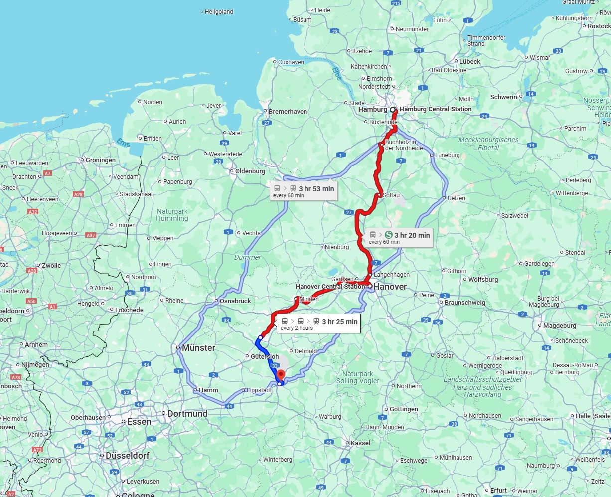 Anreise von Hamburg Zu Paderborn Über 