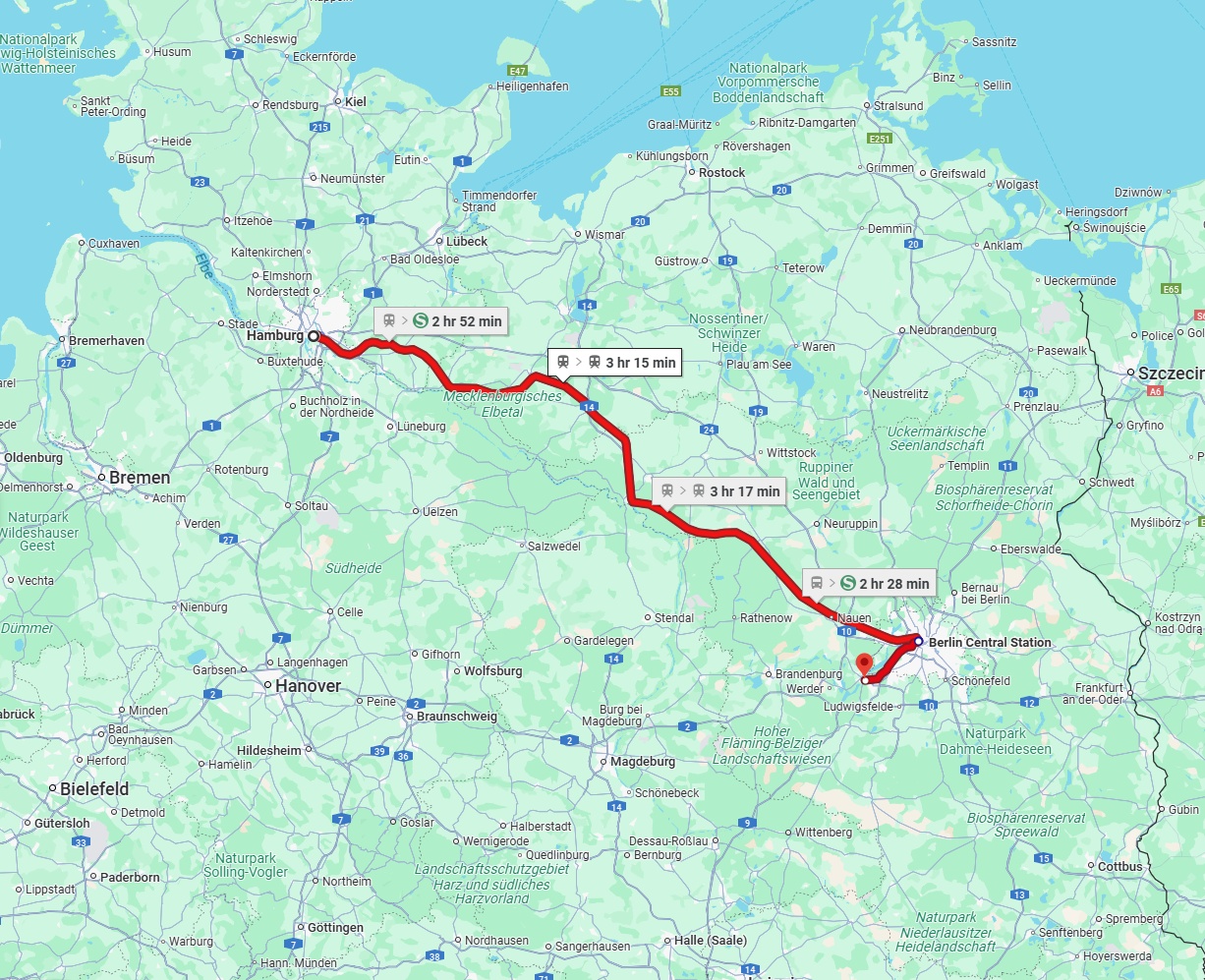 Anreise von Hamburg Zu Potsdam Über 