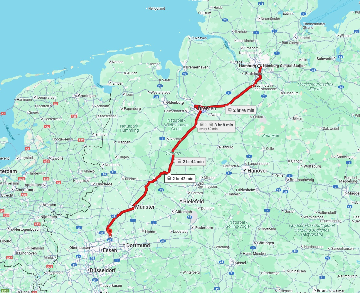 Anreise von Hamburg Zu Recklinghausen Über 