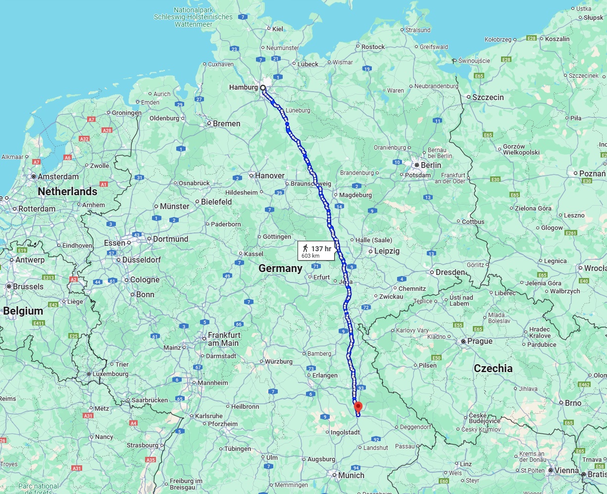 Anreise von Hamburg Zu Regensburg Über 