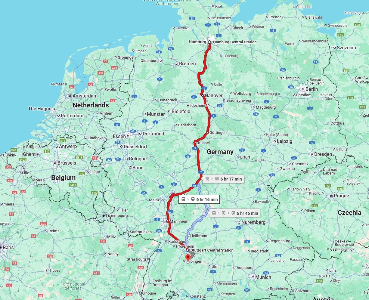 Anreise von Hamburg Zu Reutlingen Über 